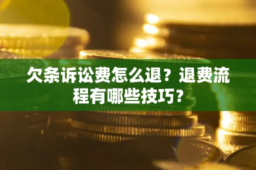 北京欠条诉讼费怎么退？退费流程有哪些技巧？